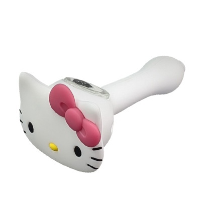 Cachimbo branco com cabeça da Hello Kitty e laço rosa