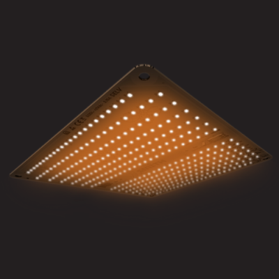 Painel retangular de luz LED com luzes quentes perfuradas