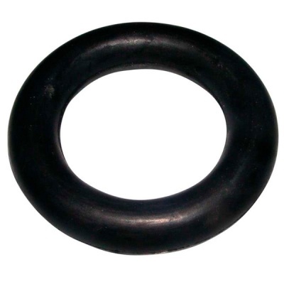 anel de borracha preto circular sobre fundo branco