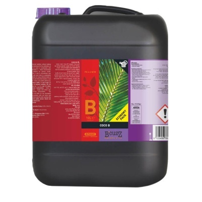 Recipiente plástico preto com tampa roxa e etiqueta colorida COCO B 10L