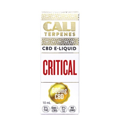 Embalagem branca de CBD E-LIQUID CALI TERPENES Critical 600 mg CBD