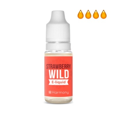 Frasco de líquido para e-cigarette sabor morango silvestre.