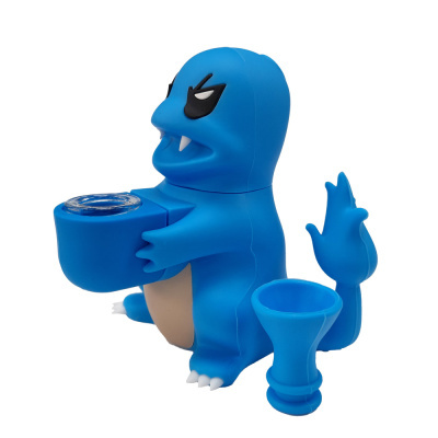 Objeto azul em forma de personagem com peças destacadas