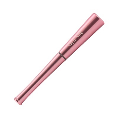 Tubete metálico rosa com texto branco SPLIF SILK