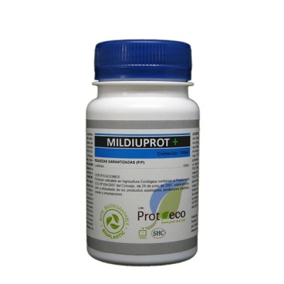Frasco branco com tampa azul do produto MILDIIUPROT +