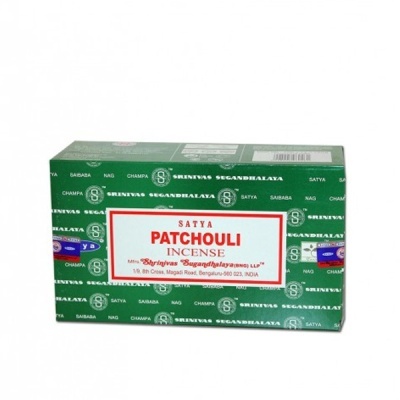 Caixa verde de incenso Satya Patchouli