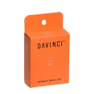 Embalagem laranja DAVINCI Extract Refill Kit com texto preto
