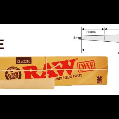Pacote de papel RAW KING SIZE e cone em papel natural castanho claro