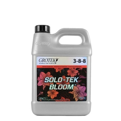 Recipiente de plástico cinza com adubo líquido SOLO-TEK BLOOM da GROTEK