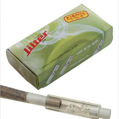 Embalagem verde Jilter Tip com filtros em vidro para tabaco