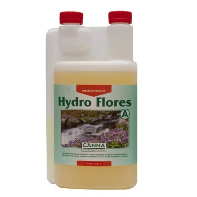 Frasco plástico com fertilizante Hydro Flores A da marca CANNA