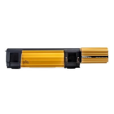 Produto metálico amarelo e preto com texto 'EXTRA'