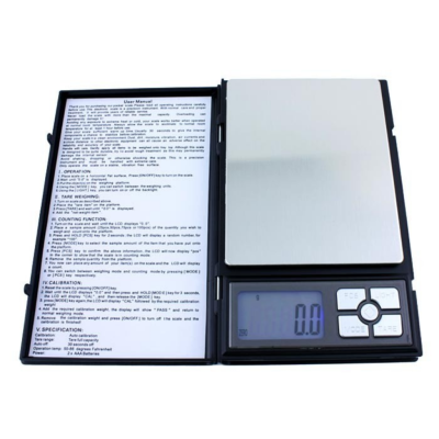 Balança digital portátil com plataforma metálica e display LCD
