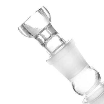 Tubo de vidro transparente com borracha branca fosca