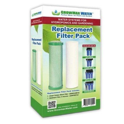 Caixa do Replacement Filter Pack da Growmax Water com filtros para hidroponia e jardinagem
