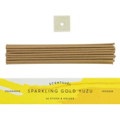 Incenso com suporte e embalagem amarela SPARKLING GOLD YUZU