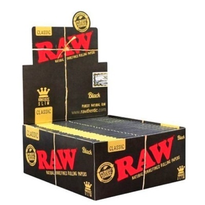 Expositor com folhas para enrolar RAW Classic Black King Size Slim