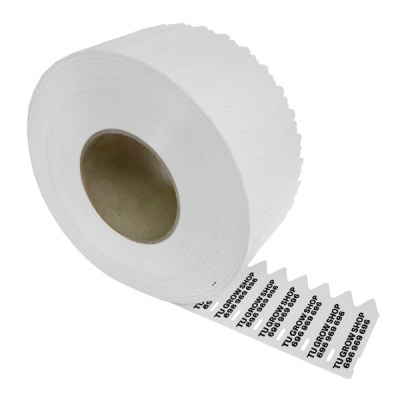 Rolo branco de etiquetas autocolantes com texto preto TUGROW SHOP 666 986 986