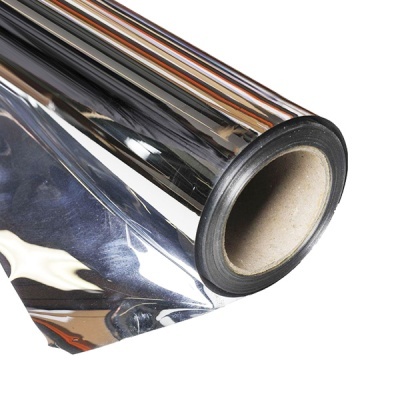 Rolo de película refletora prateada brilhante com núcleo de papel