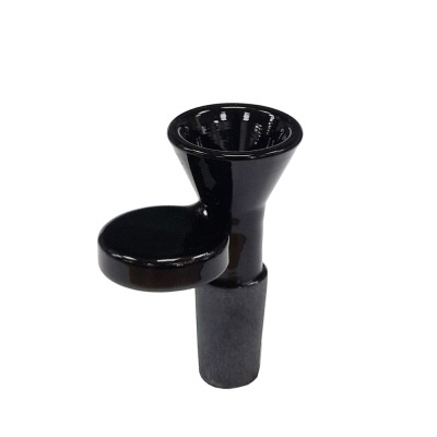 Bowl preto em vidro com pequeno prato lateral