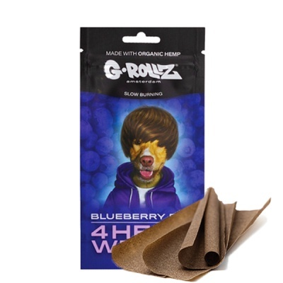 Pacote G-ROLLZ com papel de enrolar blueberry e folhas marrons