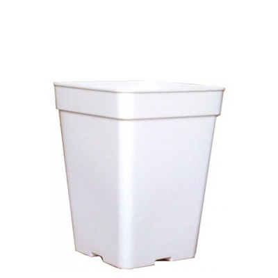 Vaso quadrado branco de plástico com acabamento fosco
