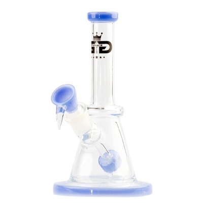 Bong de vidro transparente com detalhes azuis e marca GRACE GLASS