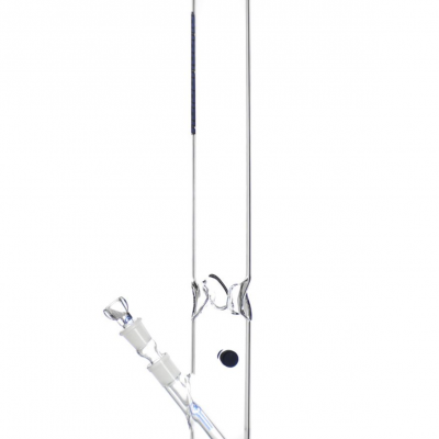 Bong de vidro transparente com detalhes azuis