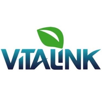Logótipo VITALINK com folha verde