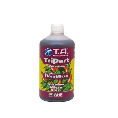 Frasco plástico de nutriente líquido para plantas T.A. Terra Aquatica TriPart Original FloraMicro