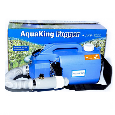 máquina de fumigação AquaKing Fogger AKF-1000 azul com mangueira cinzenta e caixa