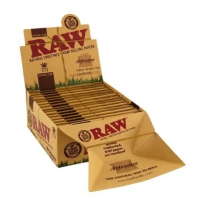 Caixa de papelotes RAW castanho natural e vermelho para enrolar