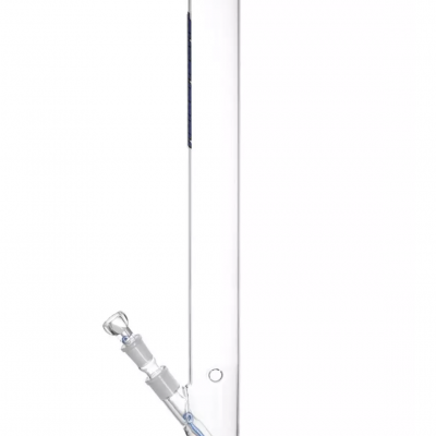 Bong de vidro transparente com detalhes em azul