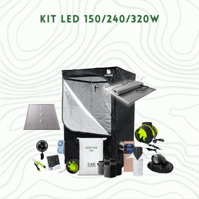 Kit LED 150/240/320W com tenda de cultivo e acessórios
