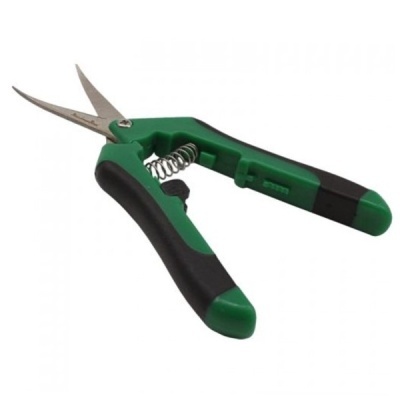 Tesoura de jardinagem com punhos ergonómicos preto e verde e lâminas metálicas