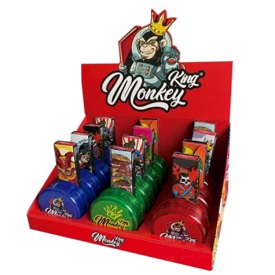 expositor com moedores coloridos King Monkey