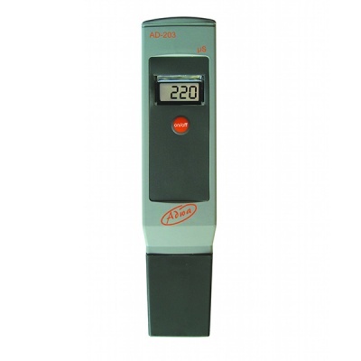 Dispositivo digital AD-203 Adwa com visor a mostrar 220 e botão on/off vermelho