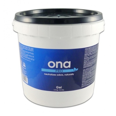 Balde branco de gel ONA PRO com tampa preta e rótulo azul