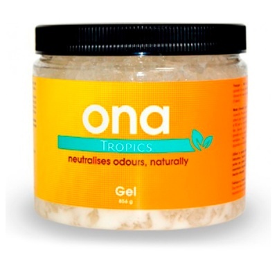 Frasco de gel ONA Tropics com rótulo laranja e tampa preta