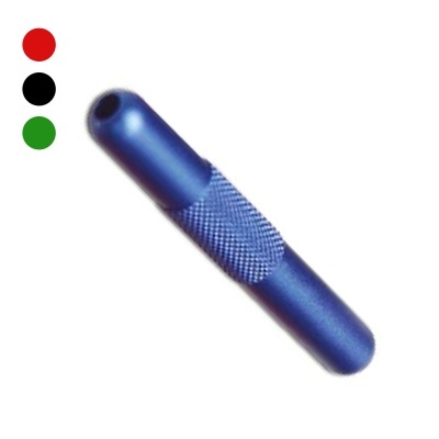 Ferramenta azul texturizada com furo numa extremidade