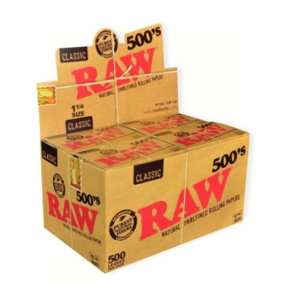 Caixa de papel de filtro RAW Classic castanha com letras vermelhas e pretas