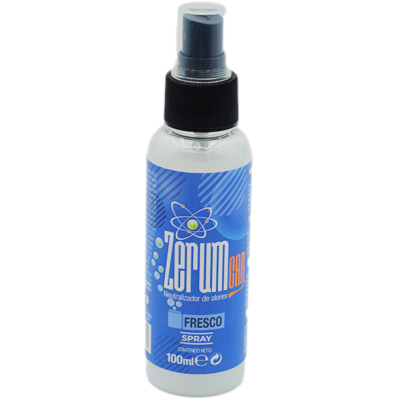 Frasco de spray Zerum CAR azul com tampa escura e rótulo azul