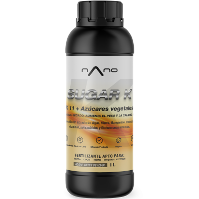 Frasco de fertilizante líquido nano SUGAR K 1 litro.