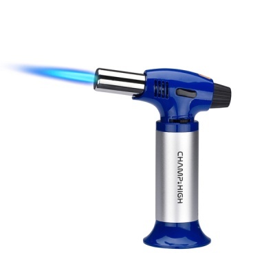 Isqueiro de maçarico CHAMP HIGH azul e prateado com chama azul