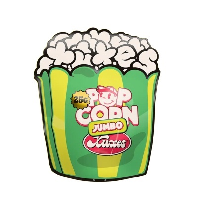 Embalagem de pipocas POP CORN JUMBO MIXES verde e amarela com 25G