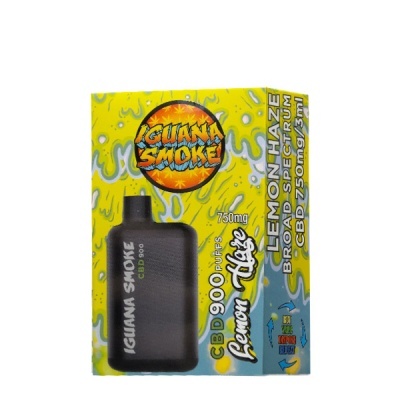 Embalagem de vaporizador IGUANA SMOKE Lemon Haze amarelo e azul