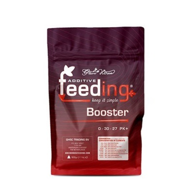 Embalagem vermelha de produto alimentício Feeding Booster com texto e composição