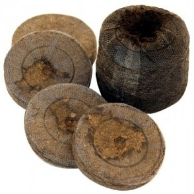 pastilhas de turbinha de fibra vegetal para cultivo em tons de castanho