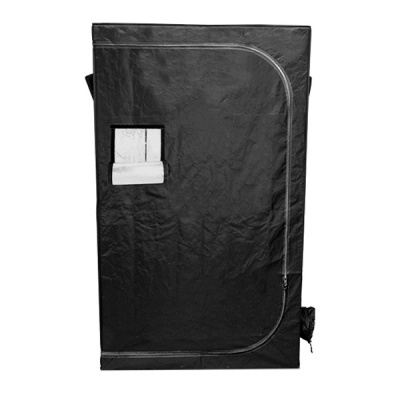 Tenda de cultivo preta com zíper e janela de tecido
