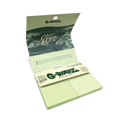 Bloco de papel verde G-ROLLZ amsterdam com texto e imagem em preto e verde